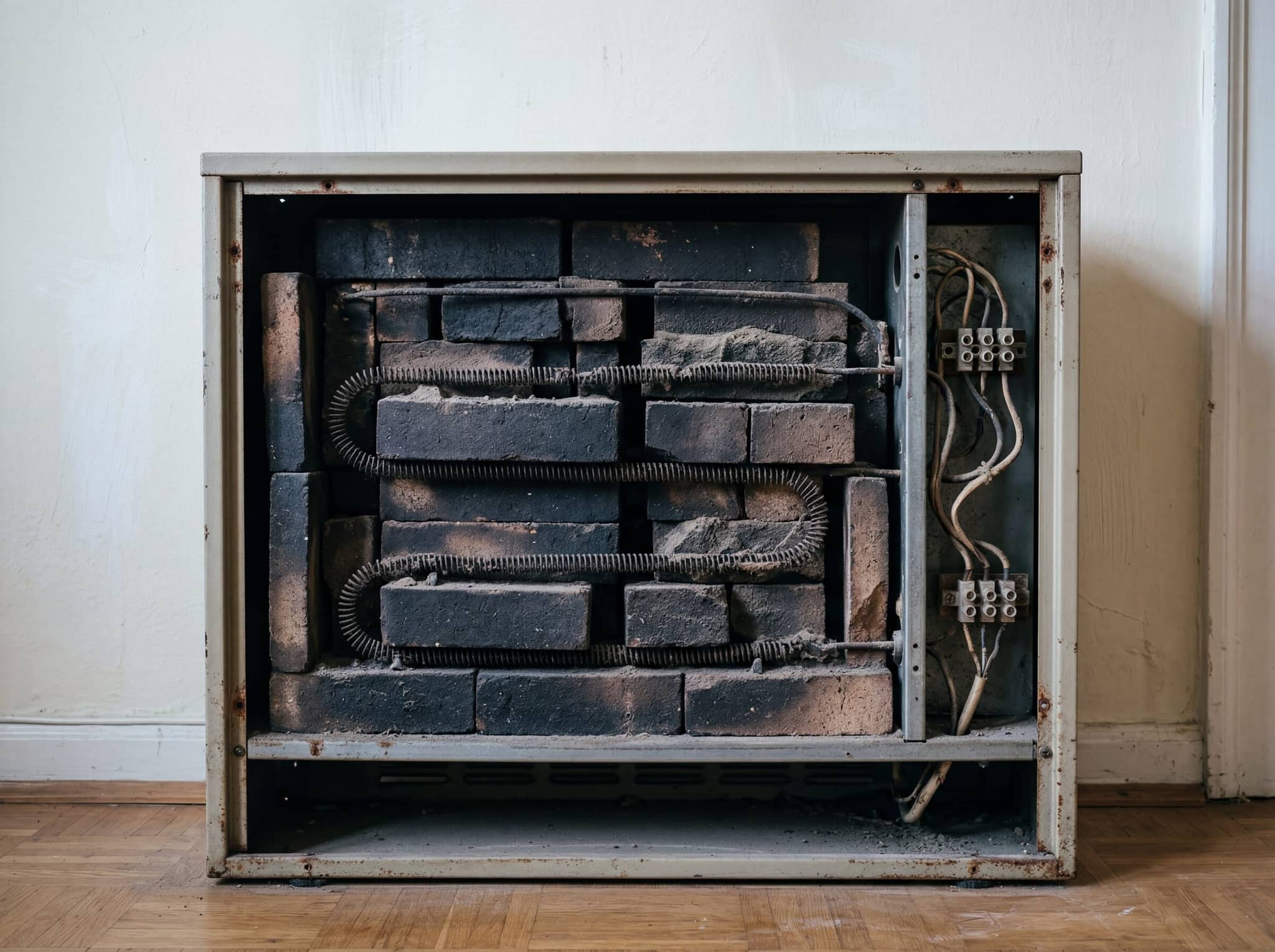 Symbolbild: Nachtspeicheröfen — Speichersteine mit Asbestfasern — bis in die 80er-Jahre massenhaft verbaut.